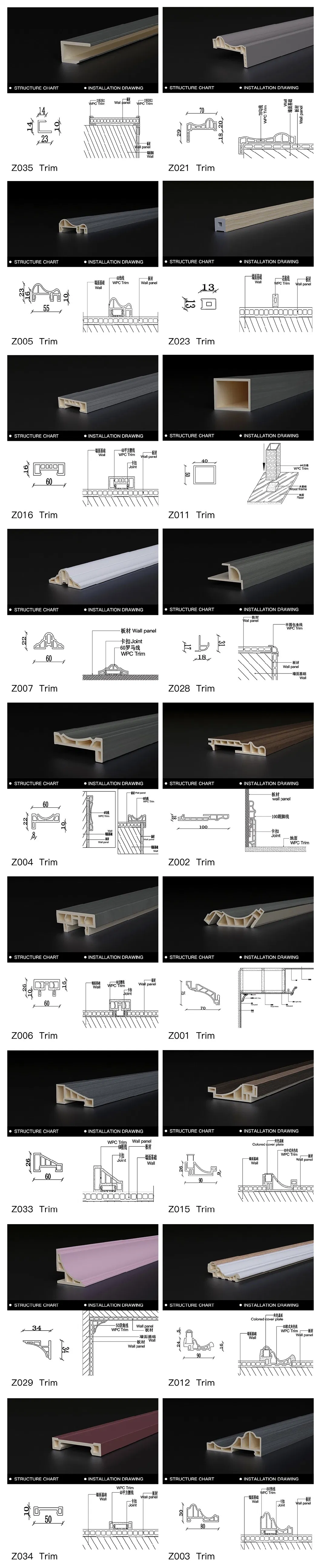 Quarter Round Skirting Wall Decorative PVC WPC Wall Skirting