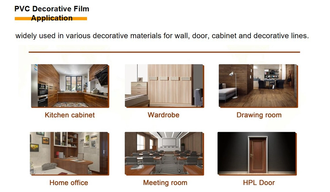 Wood Grain MDF Decorative Lamination PVC Foil for Panel Moulding