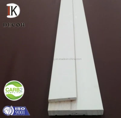 Jamba de madera para puerta exterior plana blanca imprimada y revestida